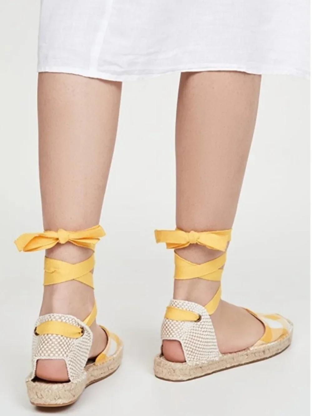 Soludos Red & White Gingham Lace Ankle Espadrilles Size 11
